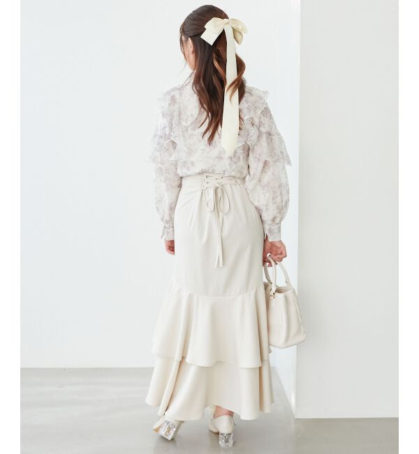  「襟付きエアリーフリルブラウス」|シャツ・ブラウス|