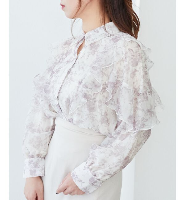  「襟付きエアリーフリルブラウス」|シャツ・ブラウス|