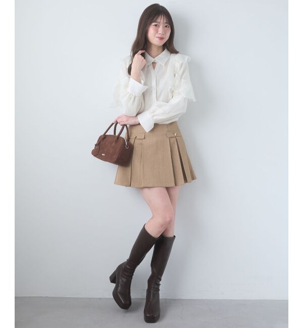  「襟付きエアリーフリルブラウス」|シャツ・ブラウス|