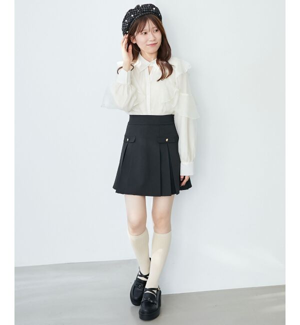  「襟付きエアリーフリルブラウス」|シャツ・ブラウス|