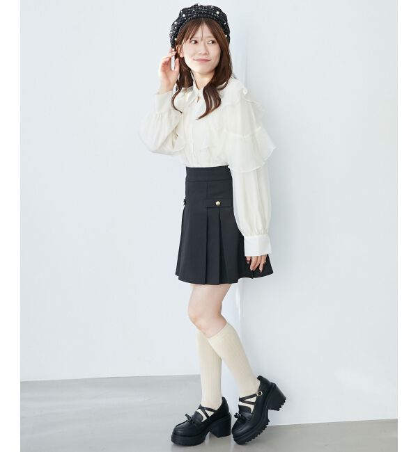  「襟付きエアリーフリルブラウス」|シャツ・ブラウス|