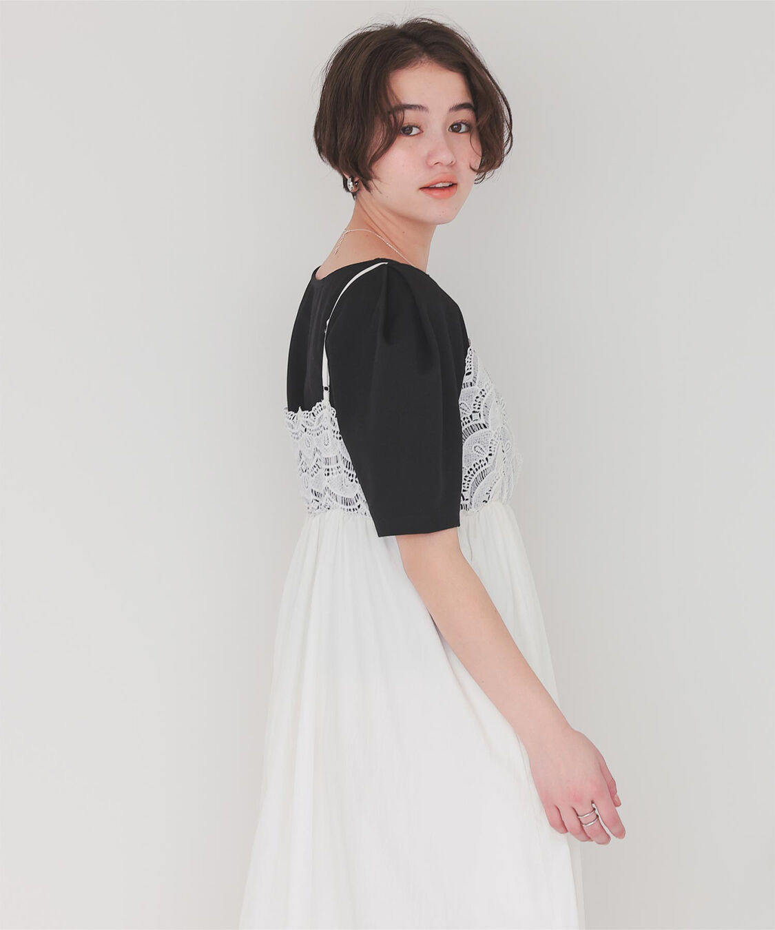 titivate「フォルムスリーブ5分袖カットソー」|Tシャツ・カットソー|