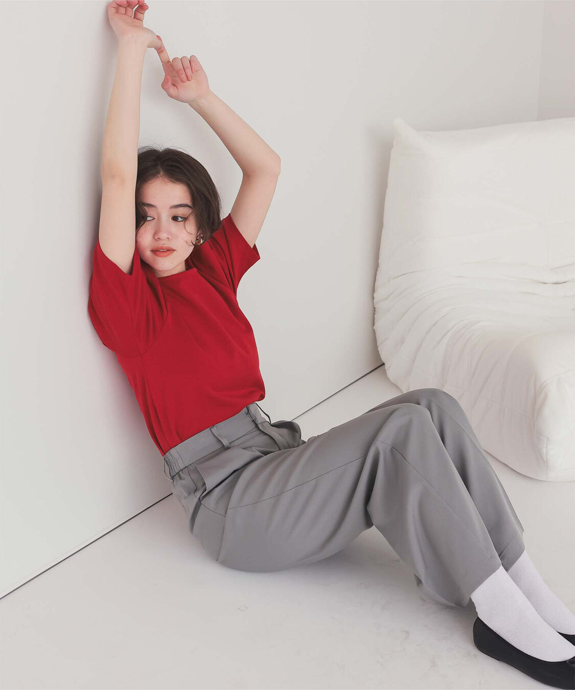 titivate「フォルムスリーブ5分袖カットソー」|Tシャツ・カットソー|