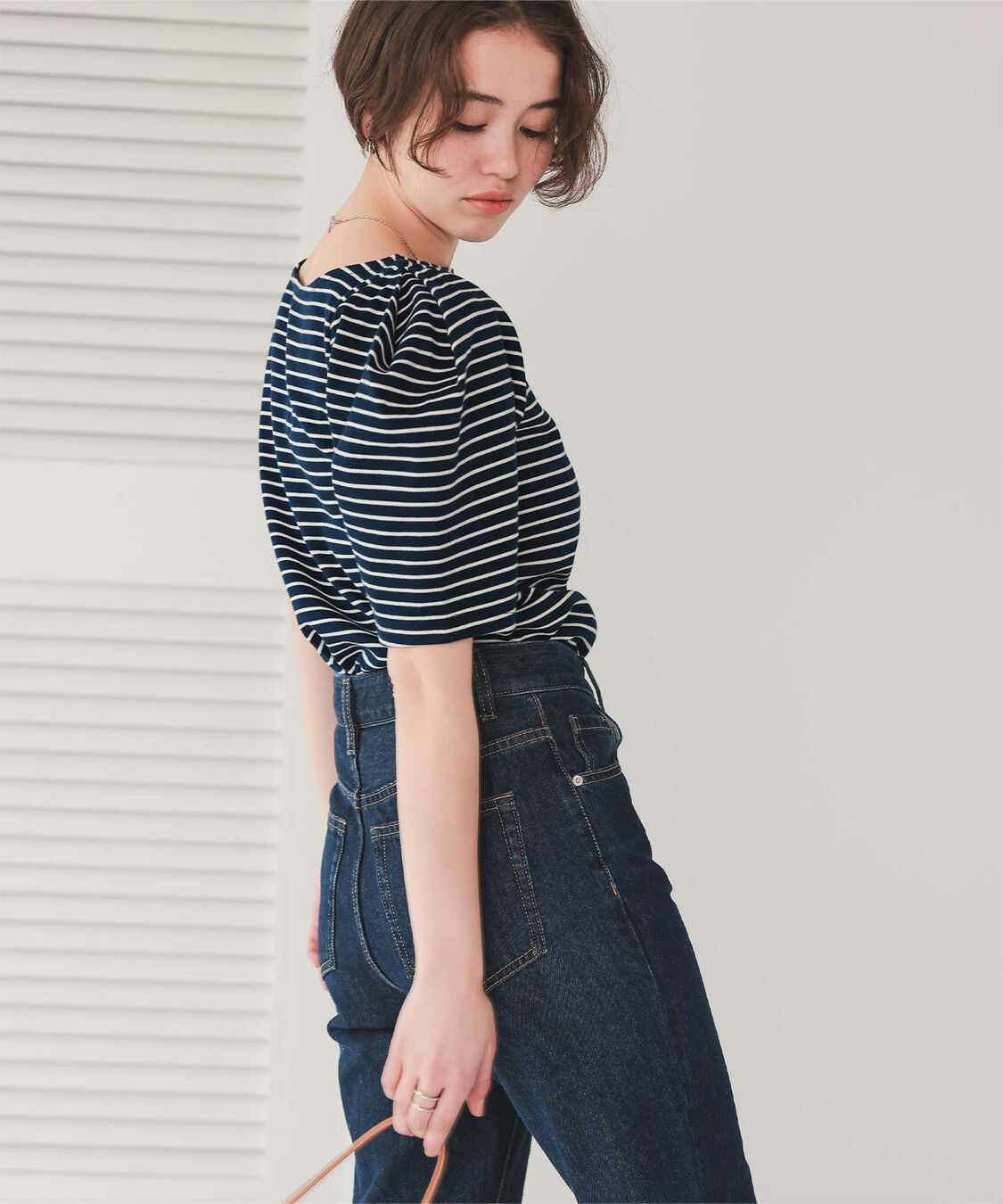 titivate「フォルムスリーブ5分袖カットソー」|Tシャツ・カットソー|