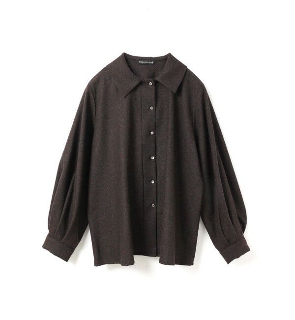 mizuiro ind「mizuiro ind ウールブレンドバルーンスリーブチュニックシャツ」|シャツ・ブラウス|