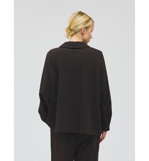 mizuiro ind「mizuiro ind ウールブレンドバルーンスリーブチュニックシャツ」|シャツ・ブラウス|