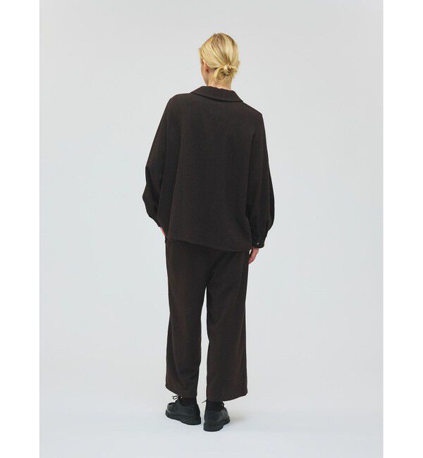 mizuiro ind「mizuiro ind ウールブレンドバルーンスリーブチュニックシャツ」|シャツ・ブラウス|