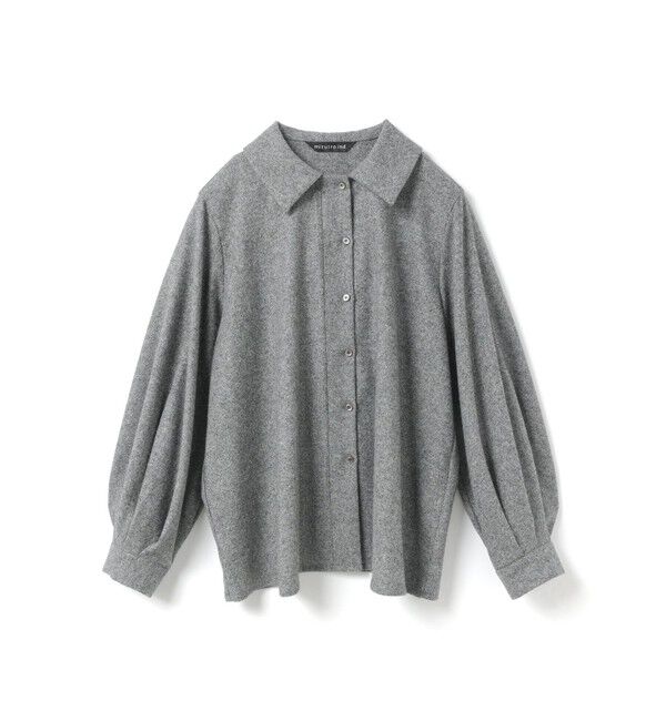 mizuiro ind「mizuiro ind ウールブレンドバルーンスリーブチュニックシャツ」|シャツ・ブラウス|ミックスA