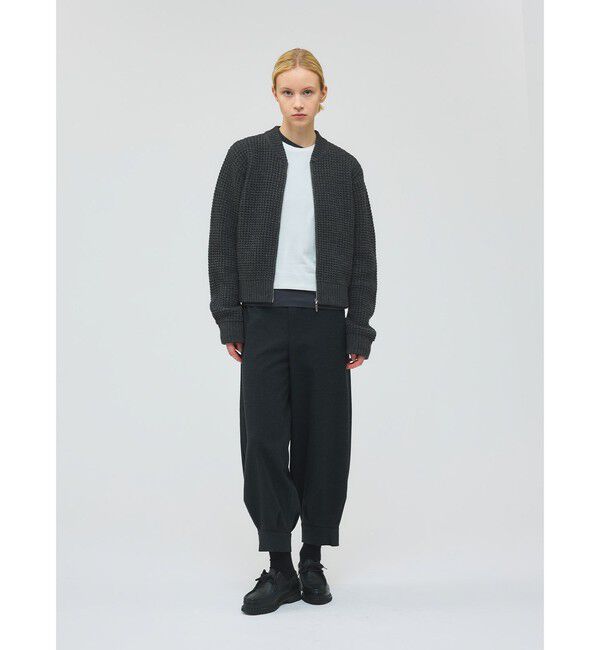 mizuiro ind「mizuiro ind ワッフルジップブルゾン」|ブルゾン・スタジャン|