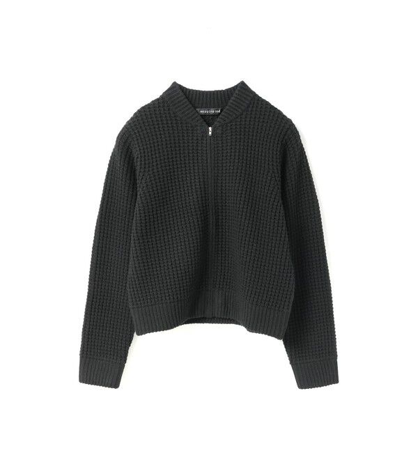 mizuiro ind「mizuiro ind ワッフルジップブルゾン」|ブルゾン・スタジャン|ブラック