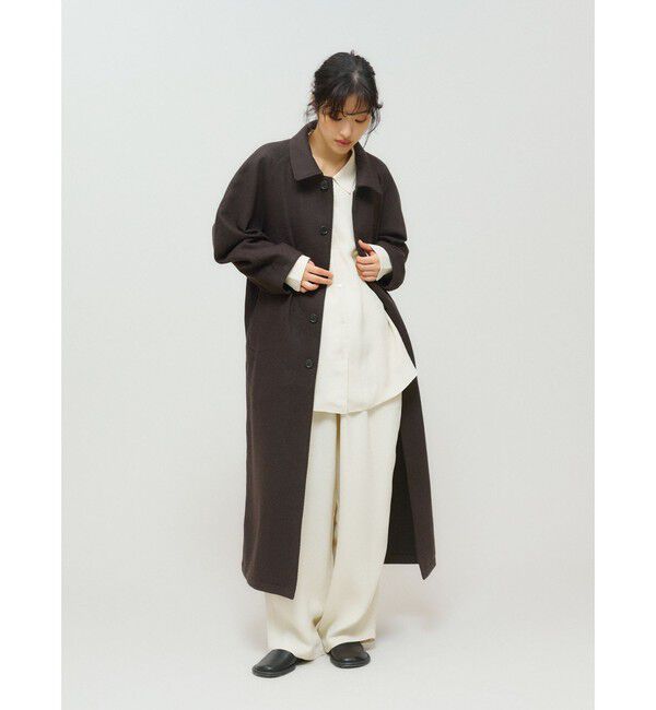 MIDIUMISOLID「MIDIUMISOLID for Ladies ラグランロングコート」|ステンカラーコート|