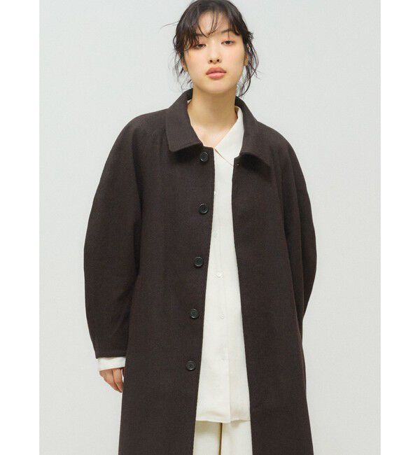 MIDIUMISOLID「MIDIUMISOLID for Ladies ラグランロングコート」|ステンカラーコート|