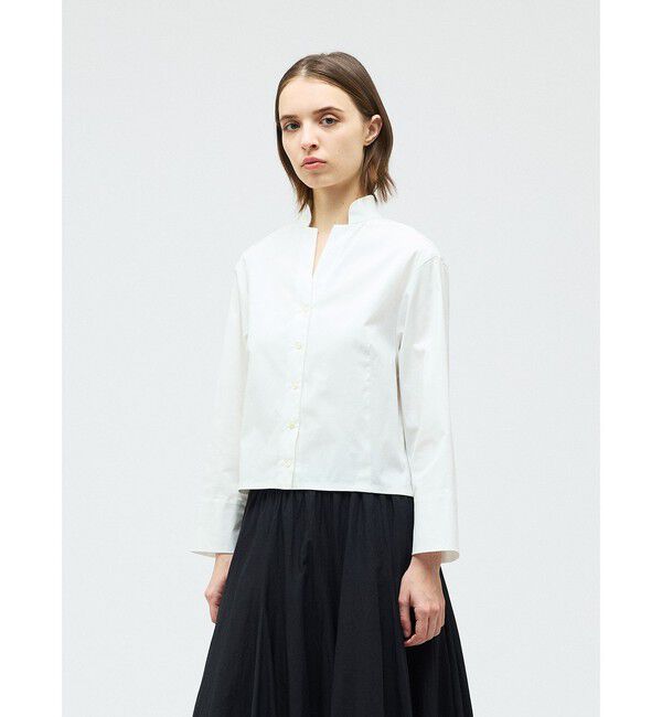 mizuiro ind「mizuiro ind スタンドカラーショートシャツ」|シャツ・ブラウス|