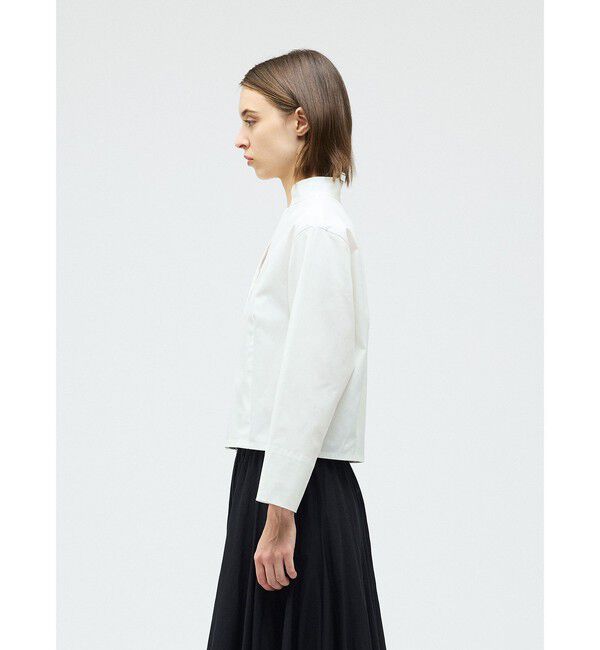 mizuiro ind「mizuiro ind スタンドカラーショートシャツ」|シャツ・ブラウス|