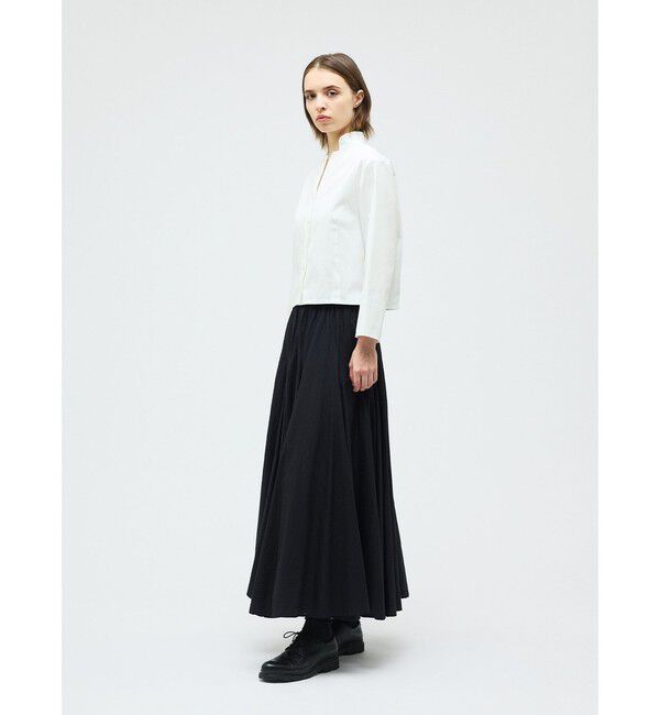 mizuiro ind「mizuiro ind スタンドカラーショートシャツ」|シャツ・ブラウス|