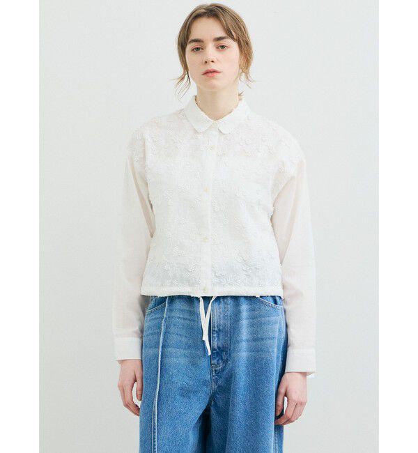 MARMARMAR「MARMARMAR レースコンビショートシャツ」|シャツ・ブラウス|