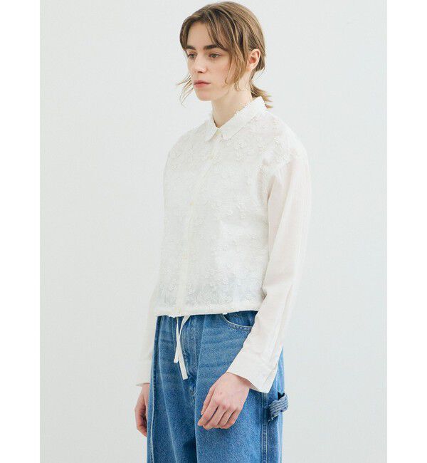 MARMARMAR「MARMARMAR レースコンビショートシャツ」|シャツ・ブラウス|