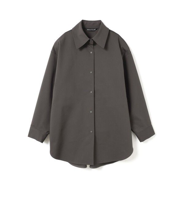 mizuiro ind「mizuiro ind ダブルクロスワイドシャツブルゾン」|テーラードジャケット|ダークグレー