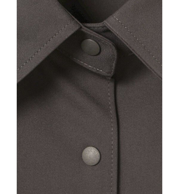 mizuiro ind「mizuiro ind ダブルクロスワイドシャツブルゾン」|テーラードジャケット|