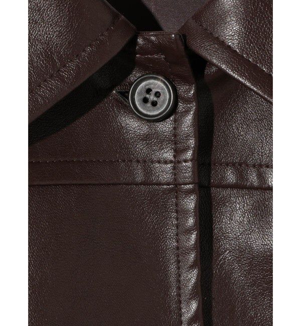 MIDIUMISOLID「MIDIUMISOLID for Ladies シンセティックレザーオーバーサイズブルゾン」|テーラードジャケット|