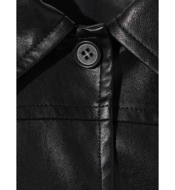 MIDIUMISOLID「MIDIUMISOLID for Ladies シンセティックレザーオーバーサイズブルゾン」|テーラードジャケット|