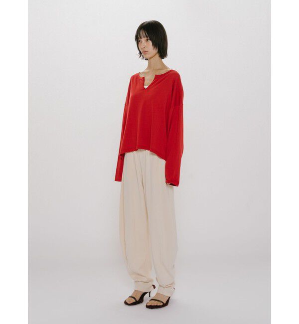 MIDIUMISOLID「MIDIUMISOLID for Ladies スキッパーワイドプルオーバー」|ニット・セーター|