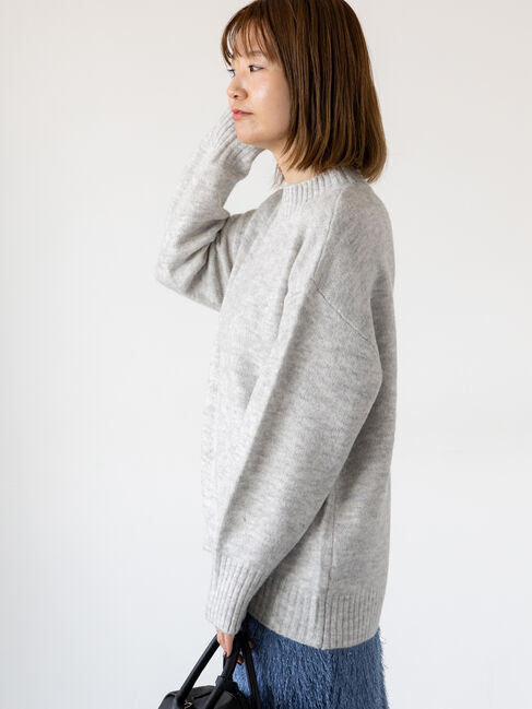 Lugnoncure「ふわふわハイネックニット」|ニット・セーター|グレー