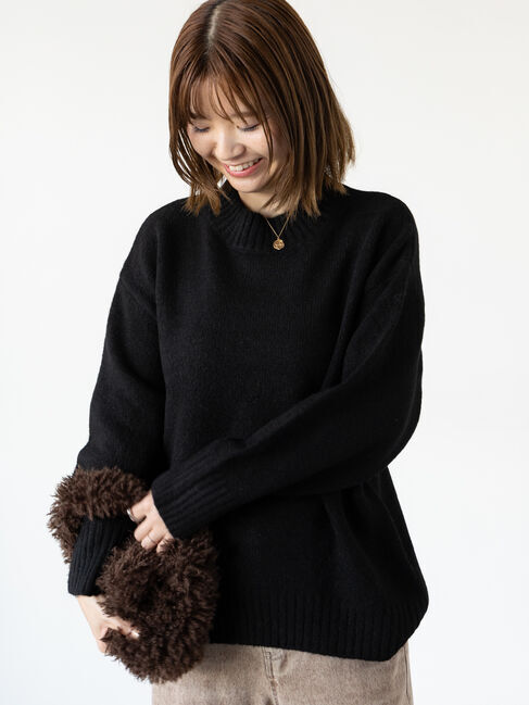 Lugnoncure「ふわふわハイネックニット」|ニット・セーター|ブラック