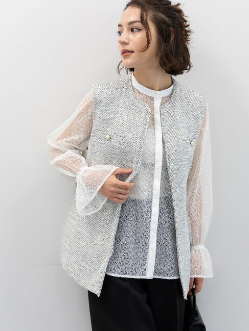 Te chichi「【セレモニーアイテム】キャンディースリーブレースブラウス」|シャツ・ブラウス|