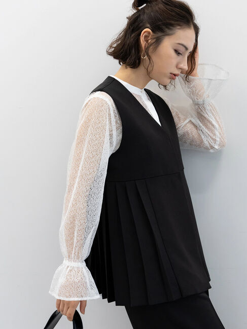 Te chichi「【セレモニーアイテム】キャンディースリーブレースブラウス」|シャツ・ブラウス|