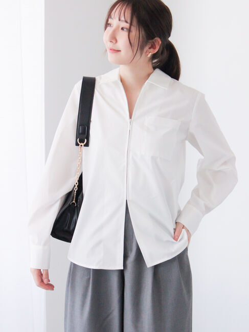 Te chichi TERRASSE「ジップアップシャツ《2025spring catalog item》」|シャツ・ブラウス|