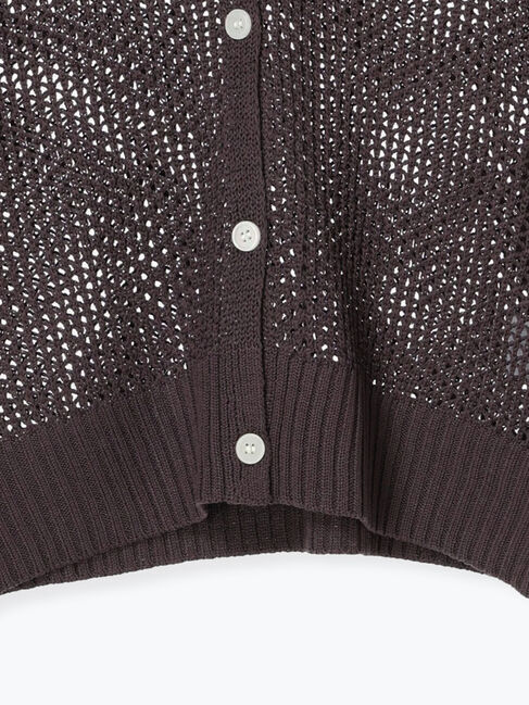 Lugnoncure「透かし編Vネックカーディガン」|カーディガン|