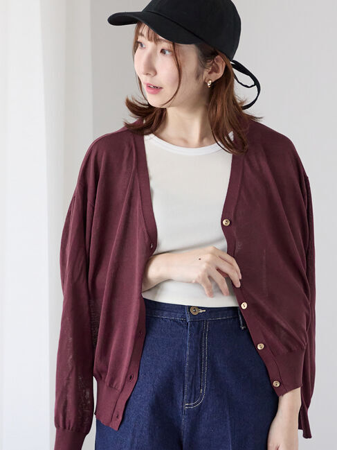 Te chichi TERRASSE「【抗菌防臭】金釦Vネックカーディガン」|カーディガン|