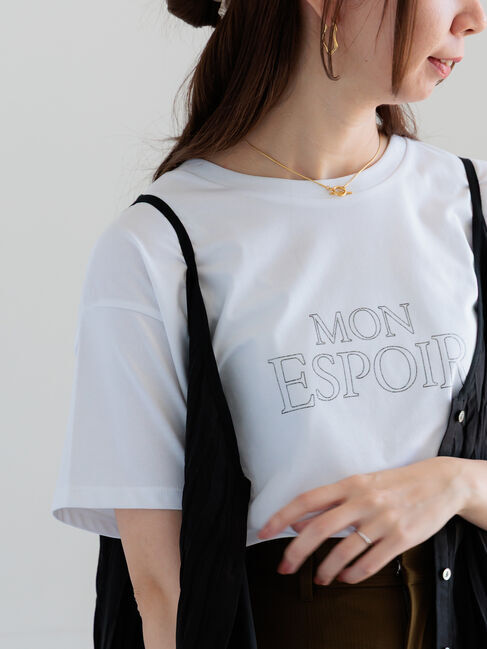 Te chichi「フレームロゴプリントTシャツ」|Tシャツ・カットソー|オフホワイト