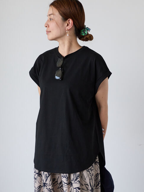 Lugnoncure「【接触冷感】フレンチ袖オーバートップス」|Tシャツ・カットソー|