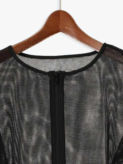 Te chichi TERRASSE「メッシュノーカラーブルゾン」|ブルゾン・スタジャン|