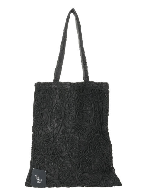 Te chichi「Atelier ファブリックレーストート」|その他|ブラック