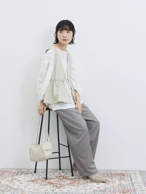 Samansa Mos2 blue「タックイージーパンツ」|その他|