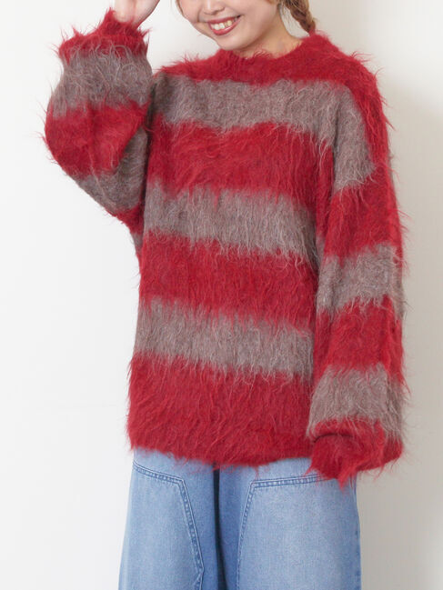 SM2「シャギーワイドボーダーニット」|ニット・セーター|