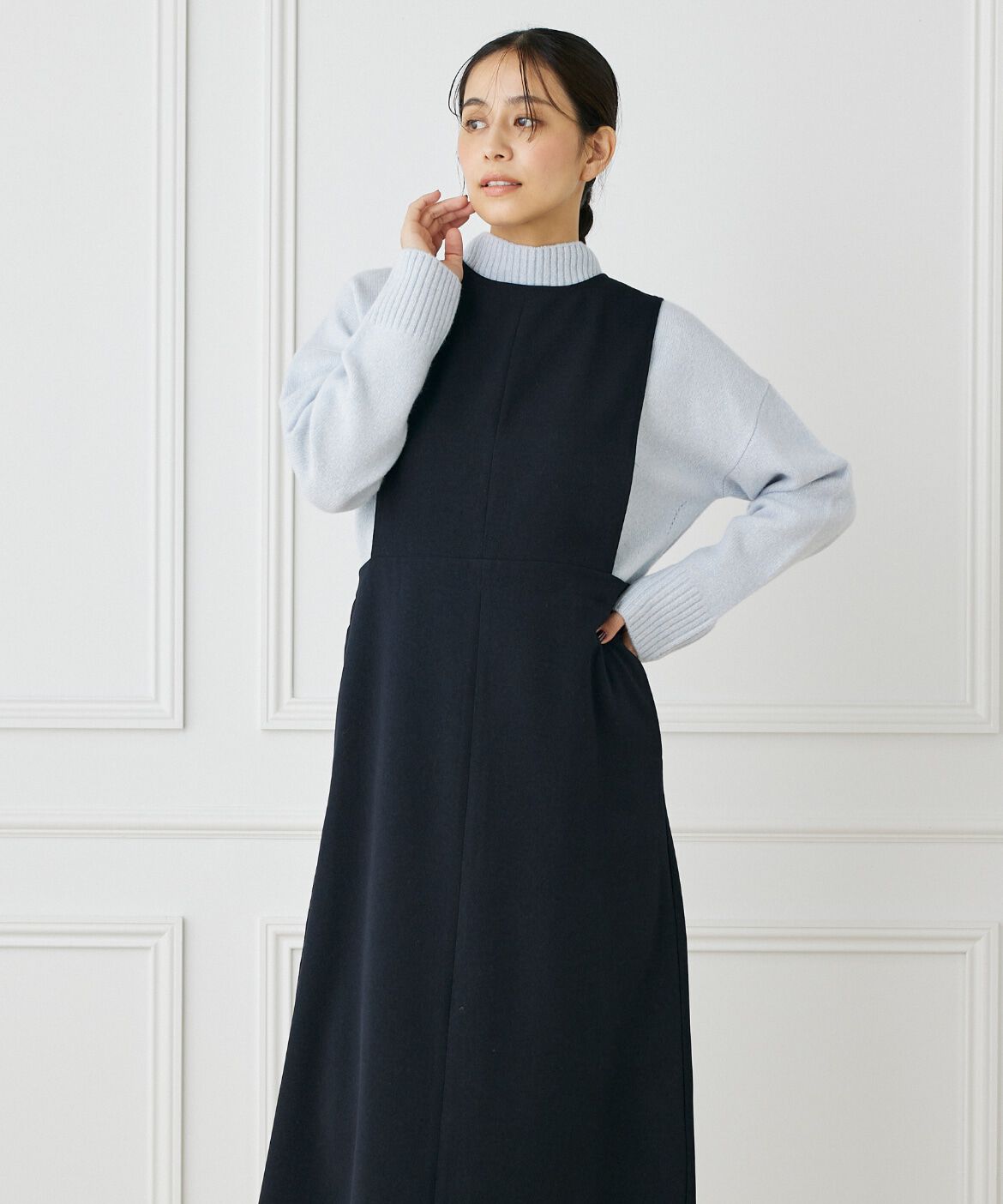 I.T.'S international「ウールライクフレアジャンパースカート」|スカート|ブラック