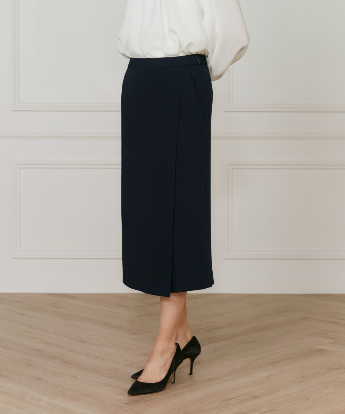 INED「アシンメトリータックスカート」|タイト|