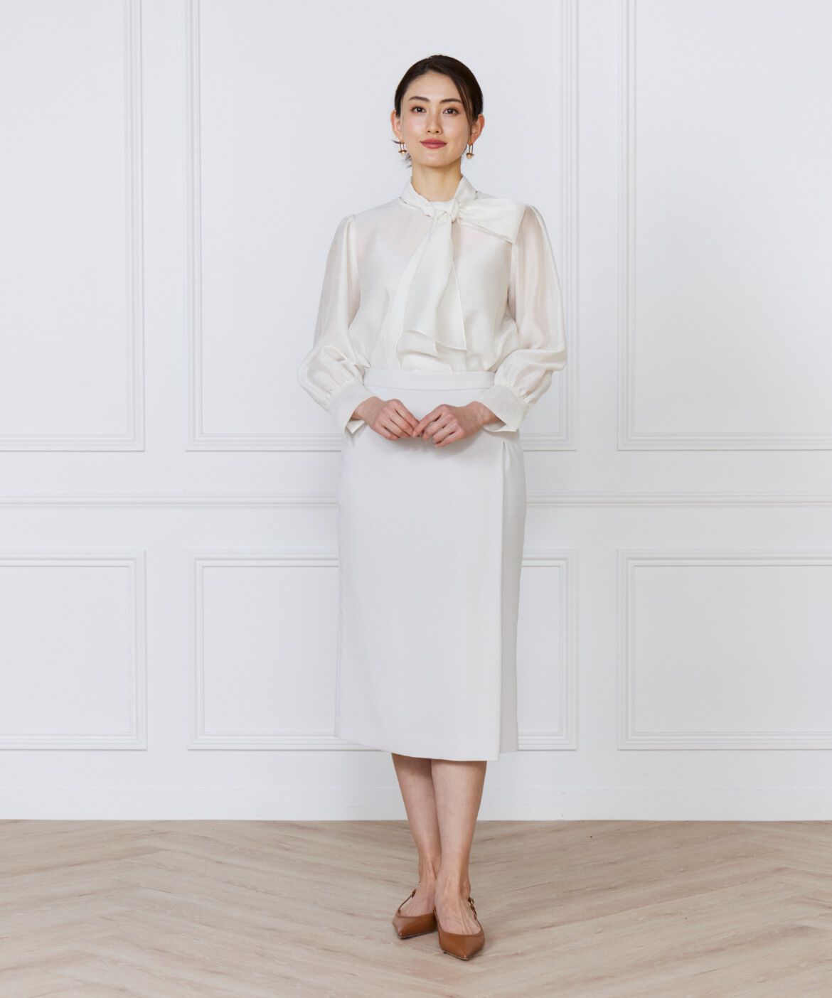 INED「アシンメトリータックスカート」|タイト|