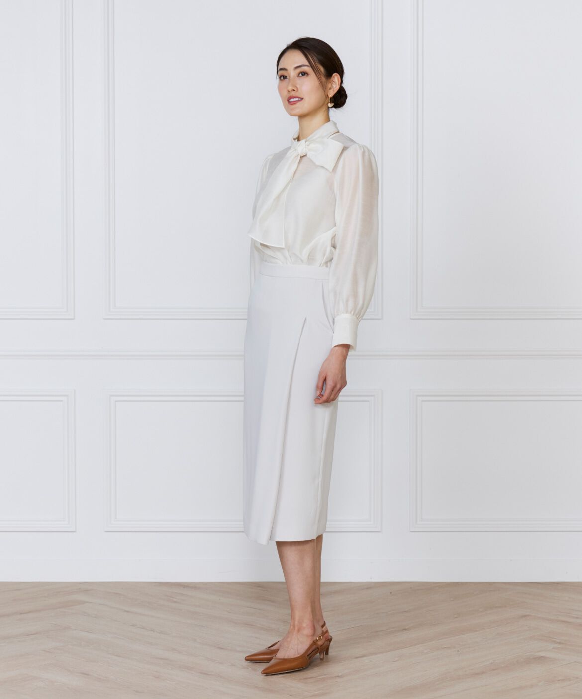 INED「アシンメトリータックスカート」|タイト|