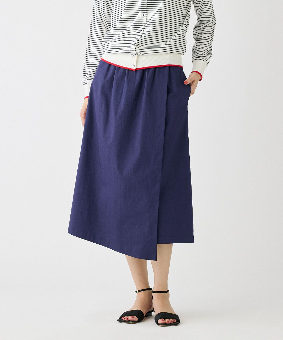 DAY by DAY it&rsquo;s international「ラップデザインスカート」|台形|ネイビー