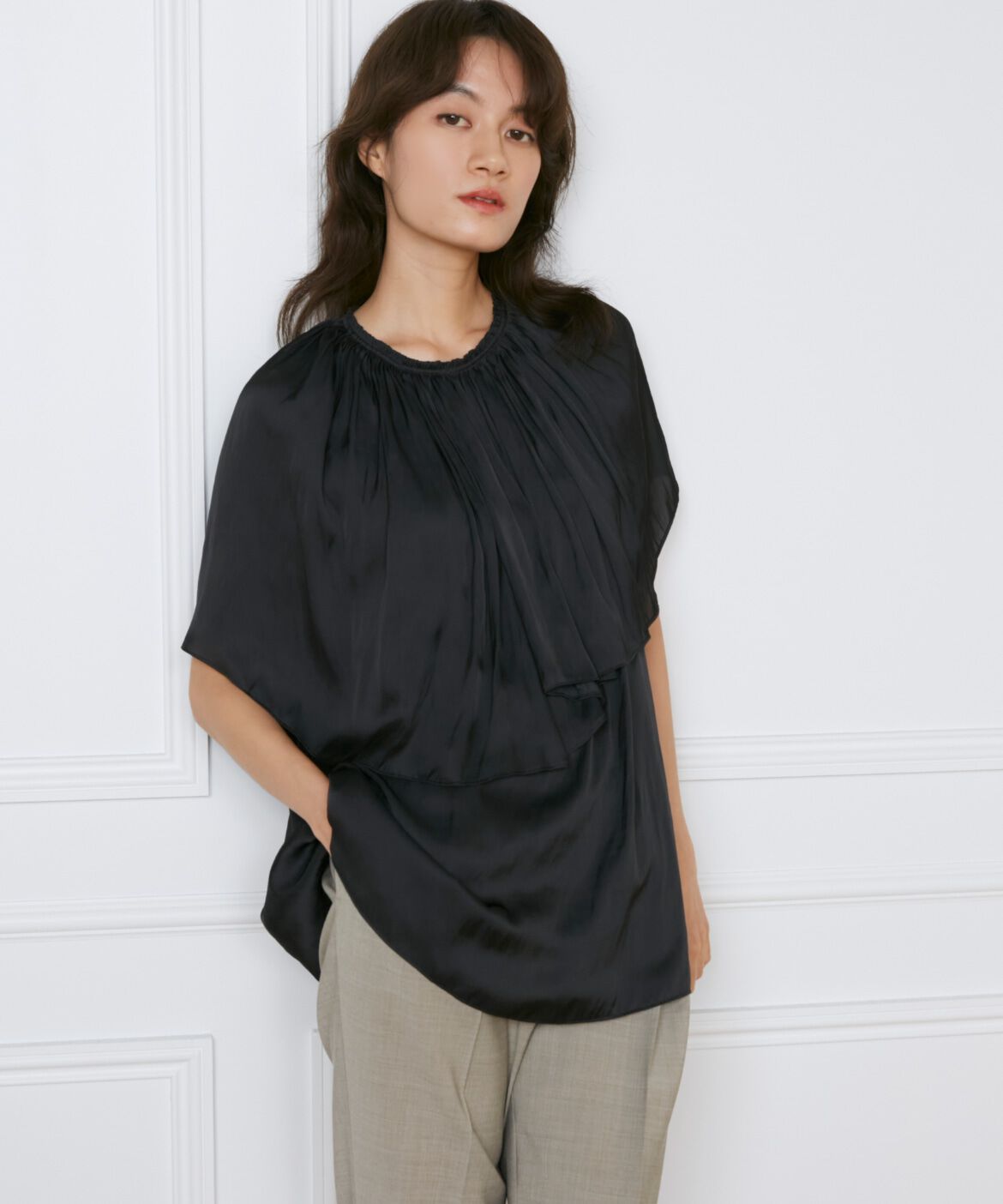 INED「ケープカラーブラウス《la veille by SUPERIOR CLOSET》」|シャツ・ブラウス|