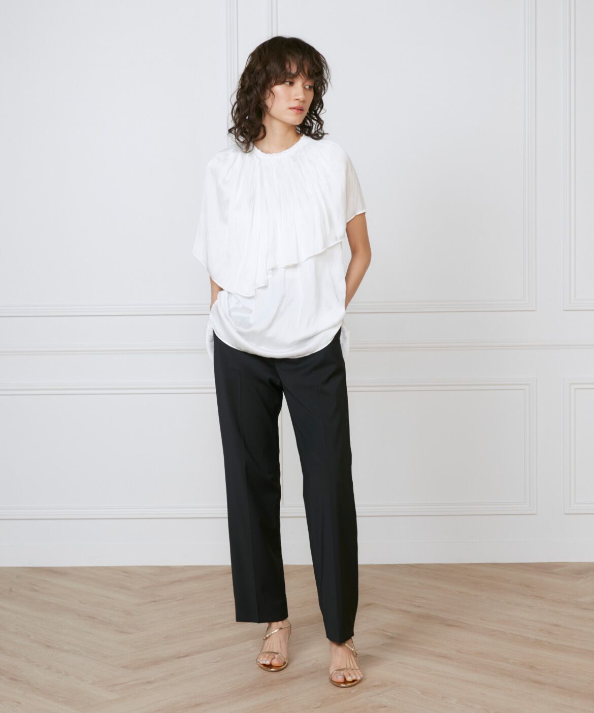 INED「ケープカラーブラウス《la veille by SUPERIOR CLOSET》」|シャツ・ブラウス|