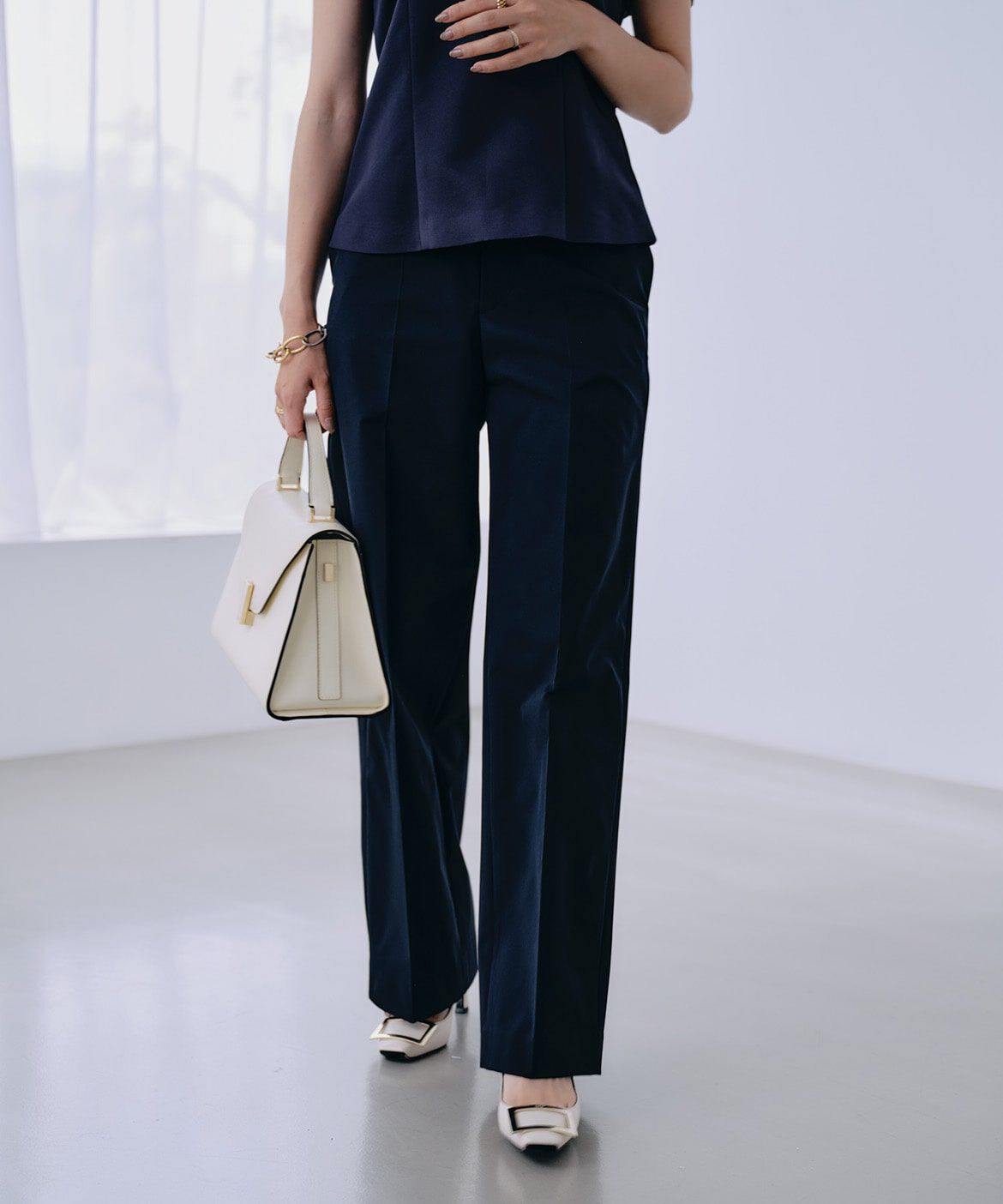 Maglie le cassetto「《M Maglie le cassetto&times;吉田理紗》快適セミワイドパンツ」|スラックス|