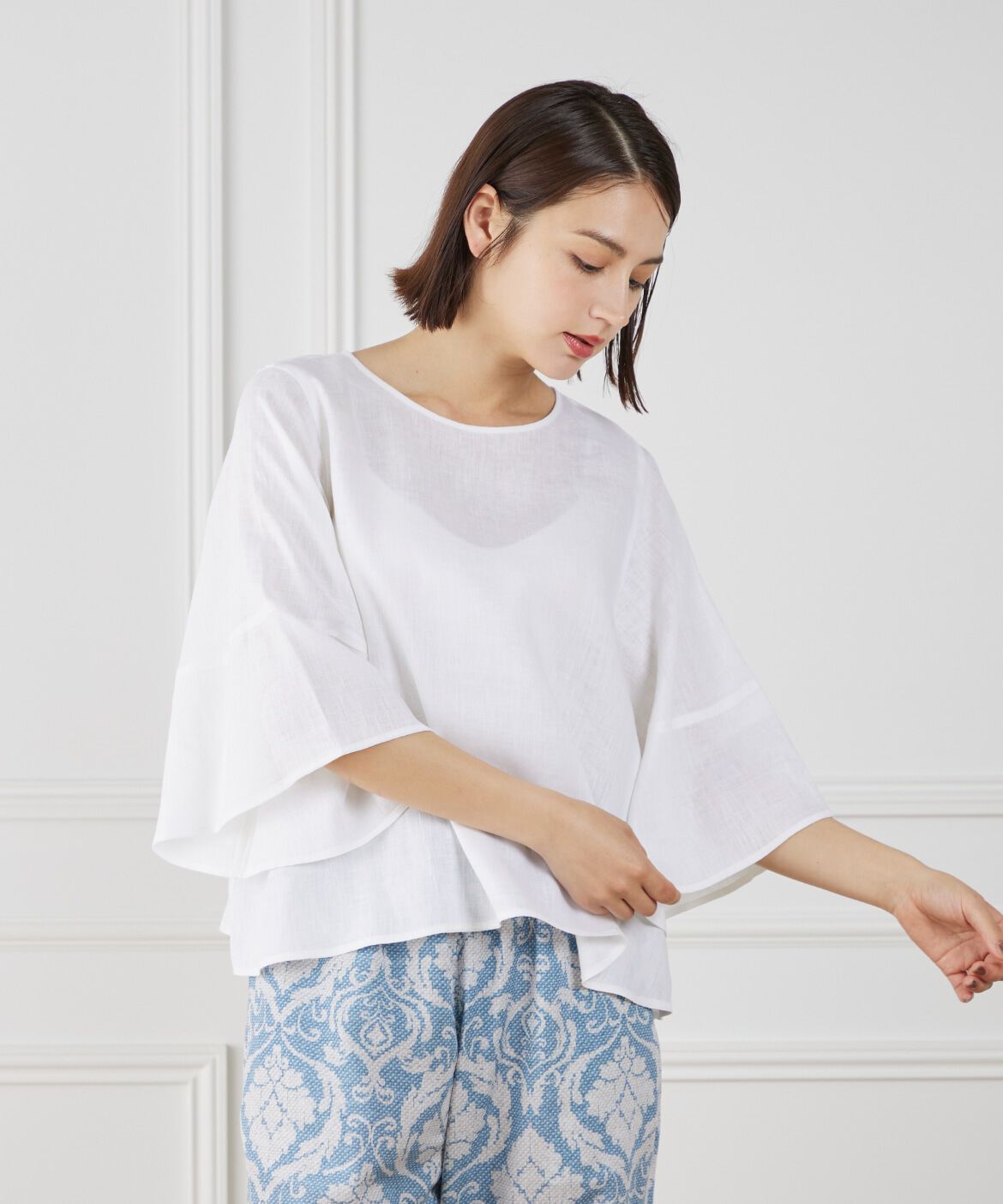 7-IDconcept.「《大きいサイズ》ボリュームスリーブプルオーバー」|シャツ・ブラウス|