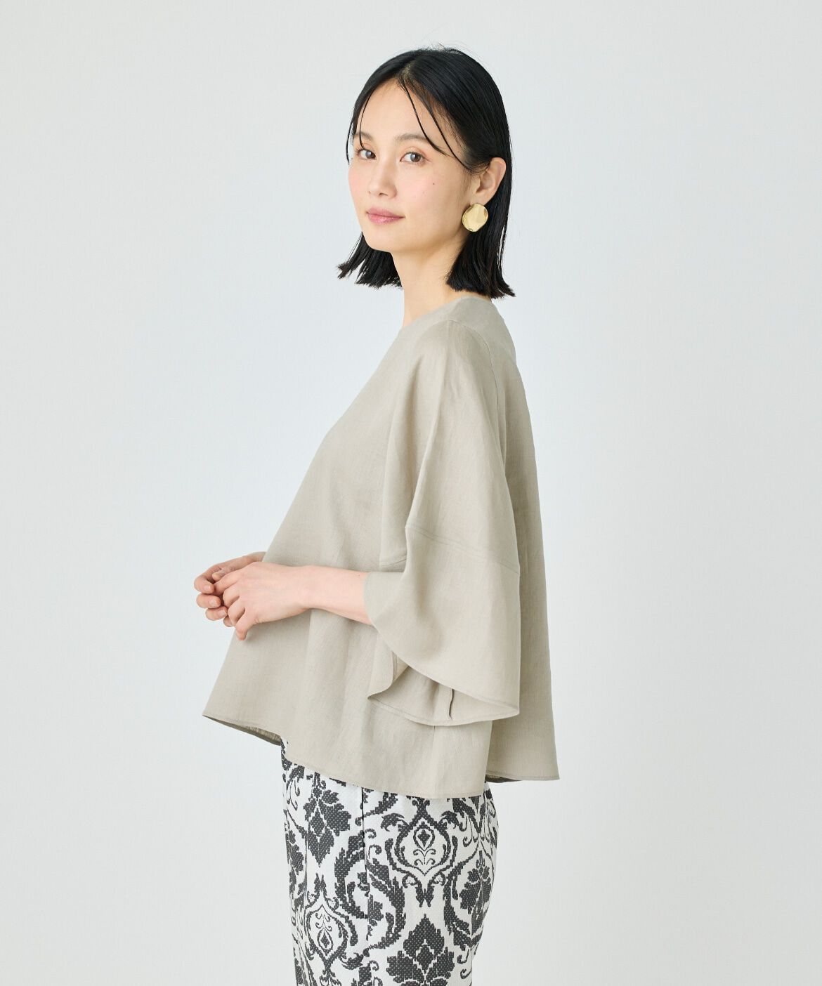 7-IDconcept.「《大きいサイズ》ボリュームスリーブプルオーバー」|シャツ・ブラウス|