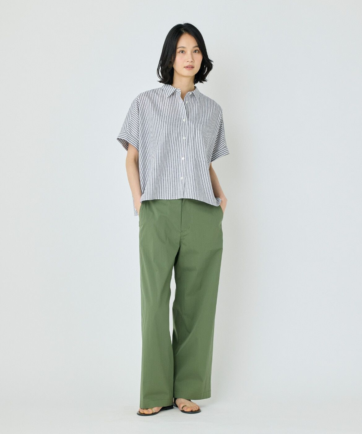 7-IDconcept.「《大きいサイズ》シャツカラーワイドシルエットシャツ」|シャツ・ブラウス|